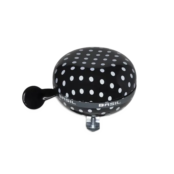 Basil Polkadot - fietsbel - 80 mm - zwart / wit