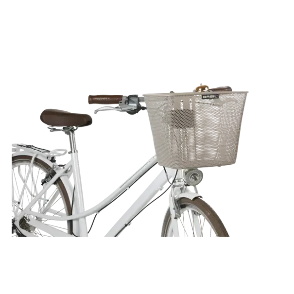 Basil Bilbao FM - fietsmand - voorop - nude metallic