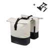 Basil Cove - dubbele fietstas MIK - 28-32L - gebroken wit/zwart