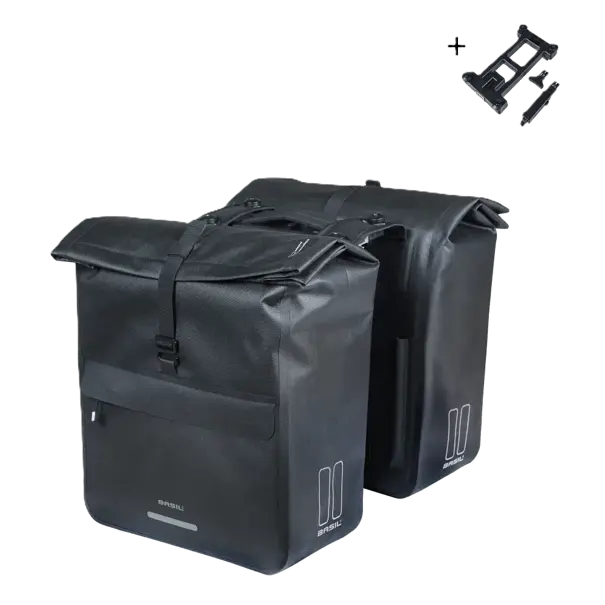 Basil Urban Dry Neo - dubbele fietstas MIK - 46-52L - zwart