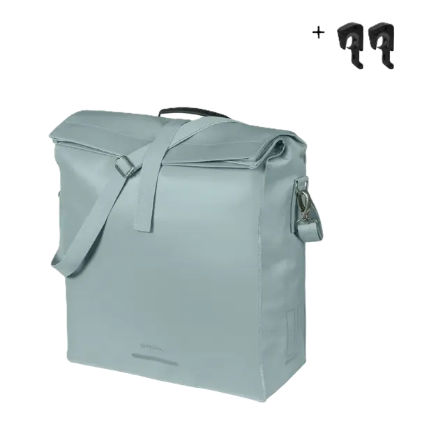 Basil Urban Load Pro - enk. fietstas MIK Hooks - 19-24L - silver blue