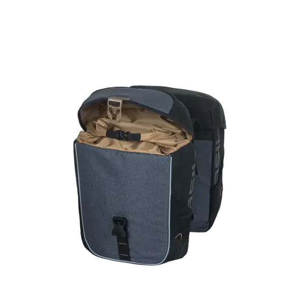 Basil Miles - dubbele fietstas - 34 liter - zwart/grijs