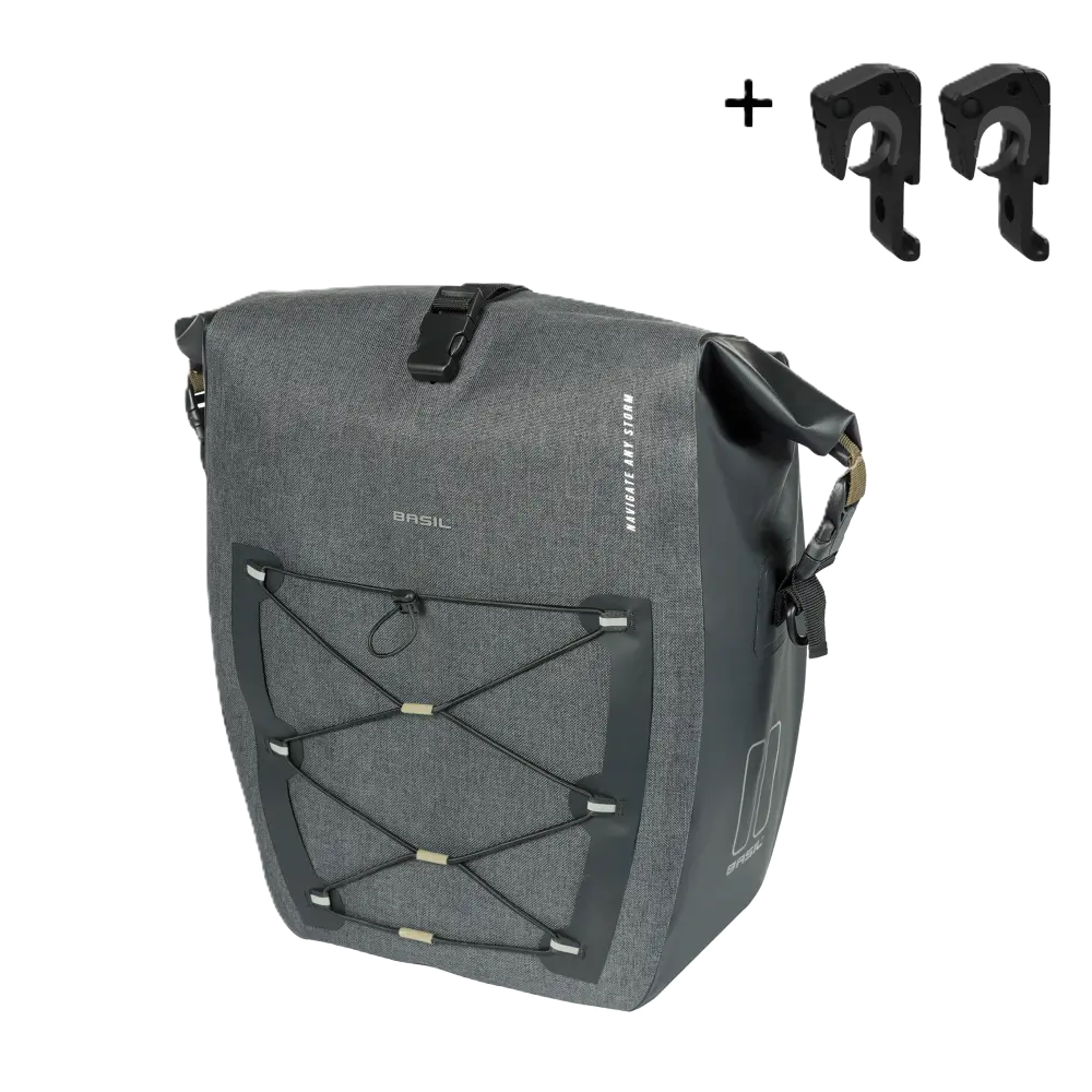 Basil Navigator Storm L - enkele tas MIK Hooks - 25-31L - zwart