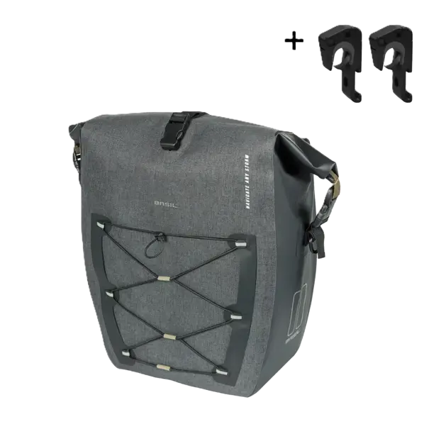 Basil Navigator Storm L - enkele tas MIK Hooks - 25-31L - zwart