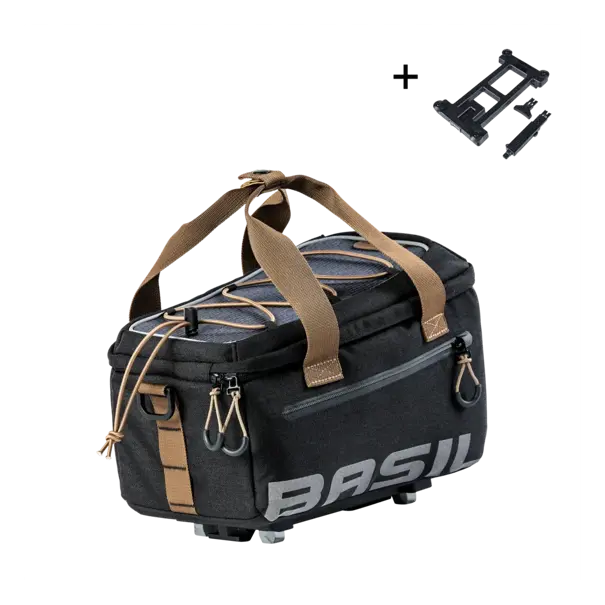 Basil Miles - bagagedragertas MIK - 7 liter - grijs/zwart