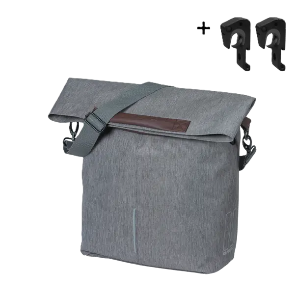 Basil City - fietsshopper MIK Hooks - 14-16L - grijs gemêleerd