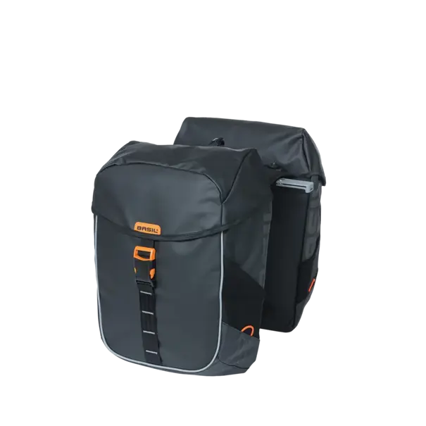 Basil Miles Tarpaulin - dubbele fietstas MIK - 34 liter - zwart/oranje