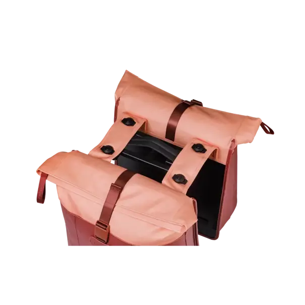 Basil Vive - dubbele fietstas MIK - 28-35L - bordeaux/roze