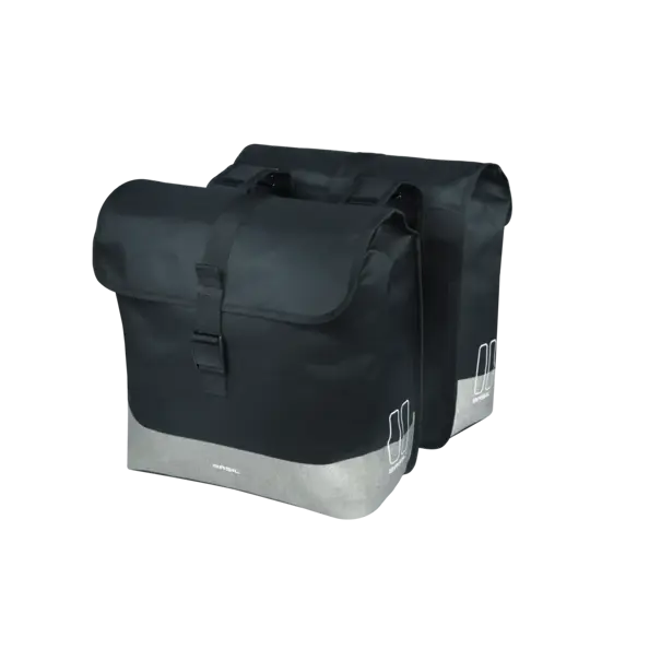 Basil Mara Evo - dubbele fietstas - 38-46L - zwart