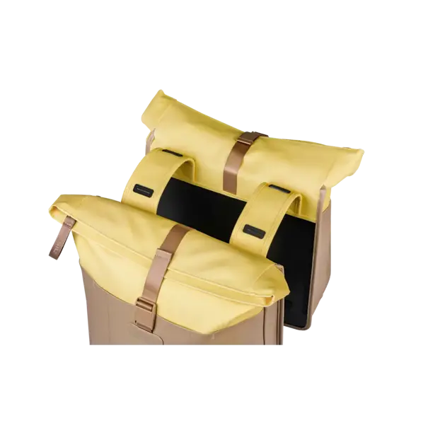 Basil Vive - dubbele fietstas - 28-35L - zand/geel