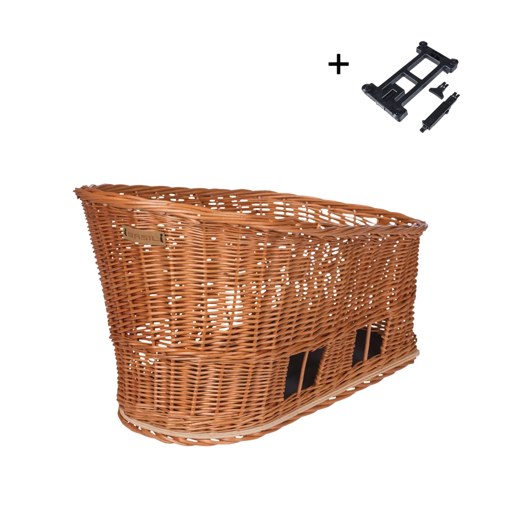 Basil Pasja - hondenfietsmand MIK - large - 50 cm - achtermand - natural