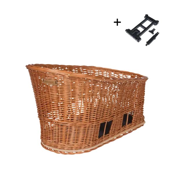 Basil Pasja - hondenfietsmand MIK - large - 50 cm - achtermand - natural