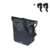 Basil Rivo M - enkele tas tarpaulin MIK Hooks - 12-15L - zwart