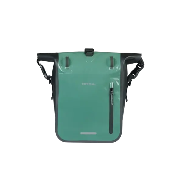Basil Rivo M - enkele tas tarpaulin MIK Hooks - 12-15L - zilvergroen/zwart