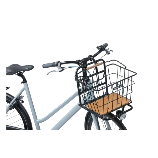 Basil Nordland - fietsmand MIK - voorop en/of achterop - zwart/natural bruin