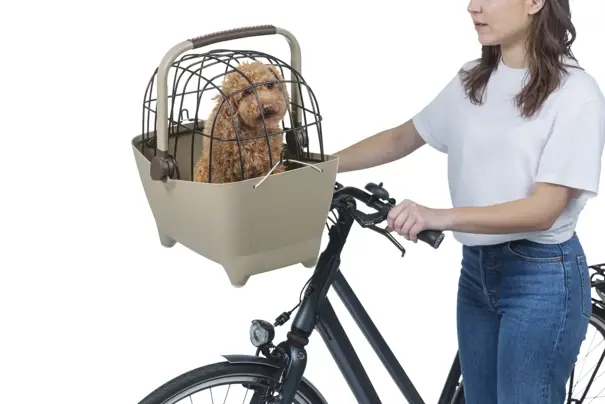 Basil Buddy KF - hondenfietsmand - voorop - biscotti bruin