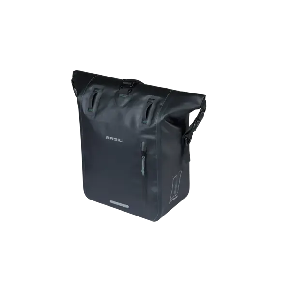 Basil Rivo M - enkele tas tarpaulin MIK Hooks - 12-15L - zwart