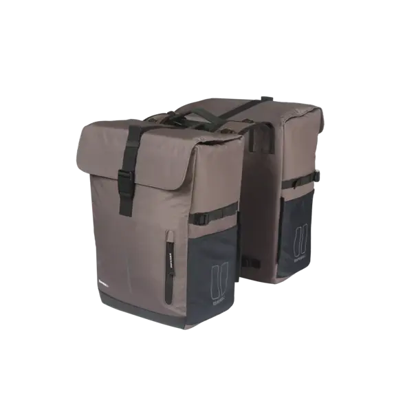 Basil Move - dubbele fietstas MIK - 30 liter - bruin