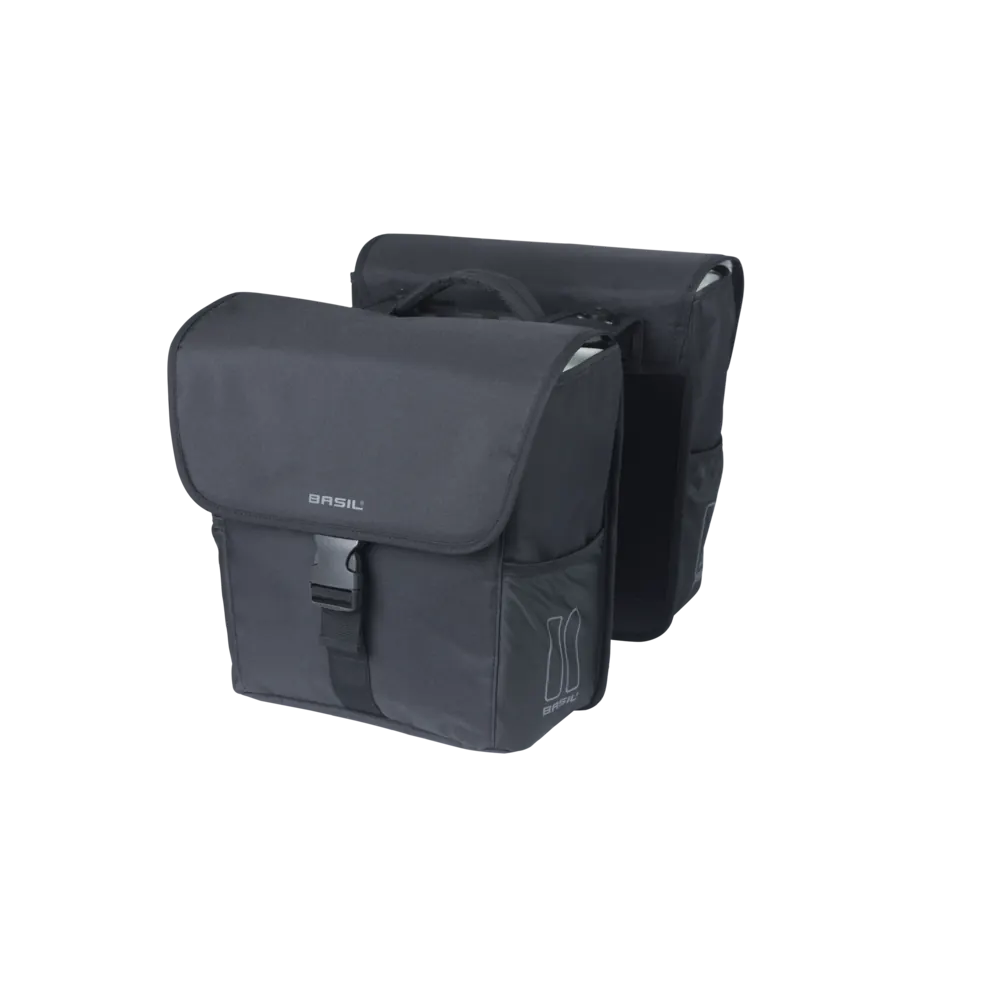 Basil GO - dubbele fietstas MIK - 32 liter - zwart