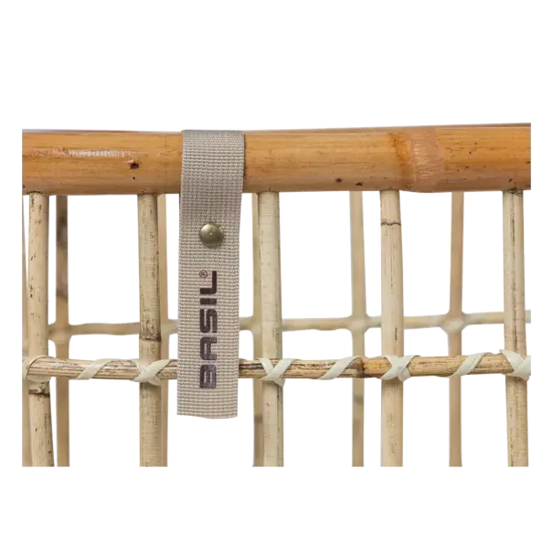 Basil Green Life - rotan fietsmand - large - voorop- natural bruin