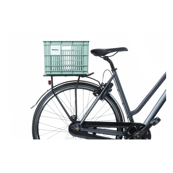 Basil fietskrat L - groot - 40L - gerecycled plastic - silver blue
