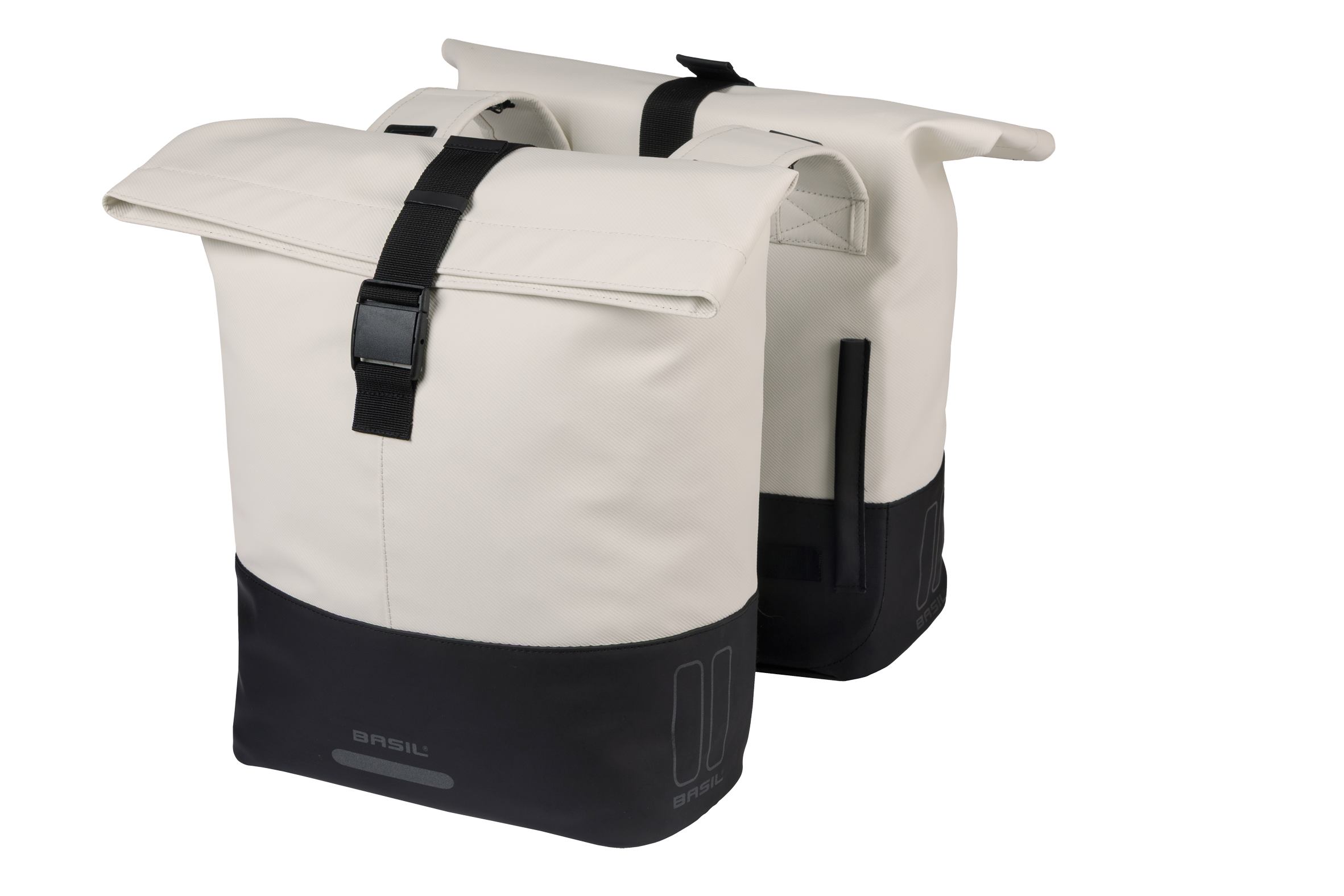 Basil Cove - dubbele fietstas - 28-32L - gebroken wit/zwart