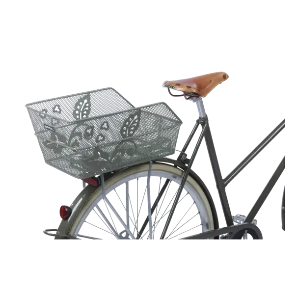 Basil Cento Flower-  fietsmand - achterop - olive green