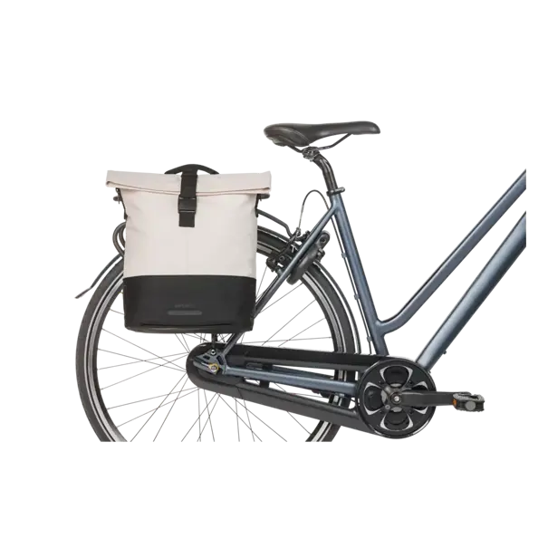 Basil Cove - dubbele fietstas MIK - 28-32L - gebroken wit/zwart
