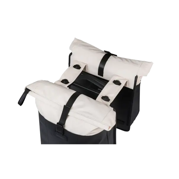 Basil Vive - dubbele fietstas MIK - 28-35L - gebroken wit/zwart