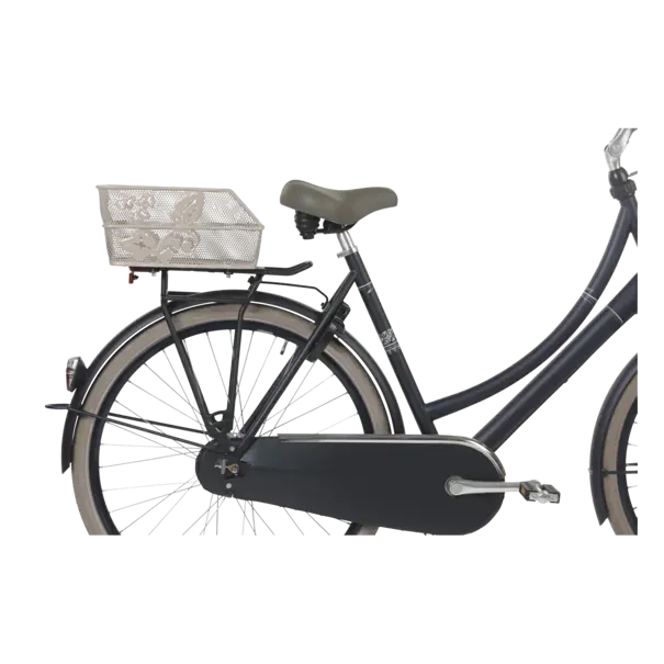 Basil Cento Flower S - fietsmand - achterop - nude metallic