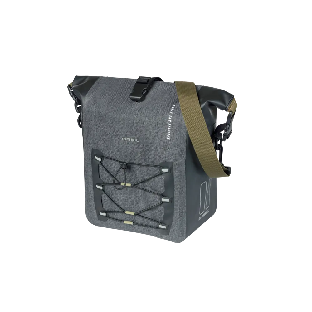 Basil Navigator Storm MIK Studs M - enkele fietstas - 12-15 liter - zwart