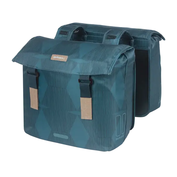 Basil Elegance - dubbele fietstas - 40-49 liter - estate blauw