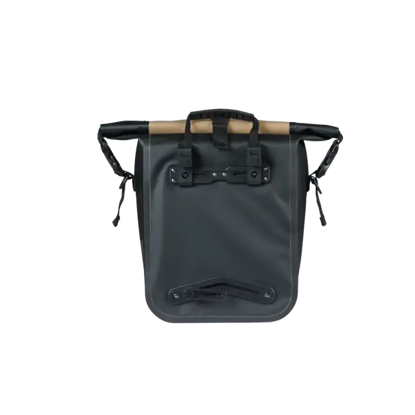 Basil Rivo M - enkele tas tarpaulin MIK Hooks - 12-15L - zand/zwart