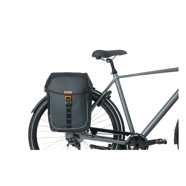 Basil Miles Tarpaulin - dubbele fietstas MIK - 34 liter - zwart/oranje