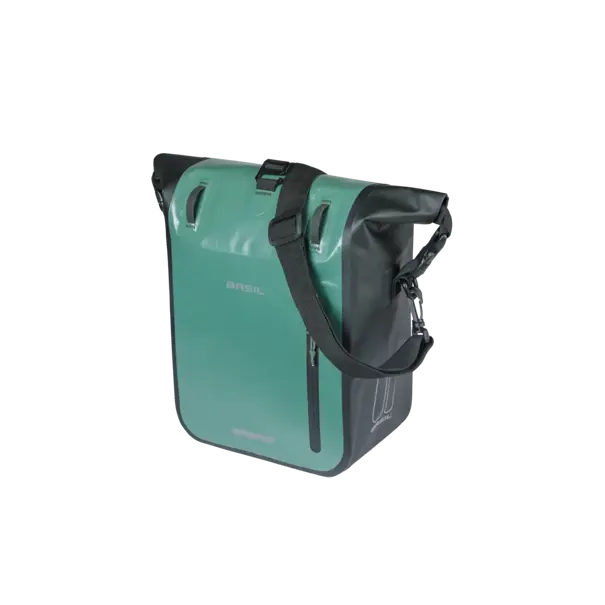 Basil Rivo M - enkele tas tarpaulin MIK Hooks - 12-15L - zilvergroen/zwart