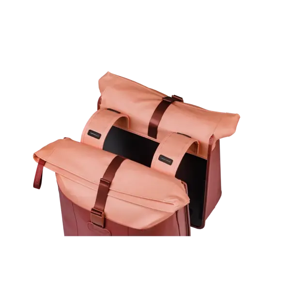 Basil Vive - dubbele fietstas - 28-35L - bordeaux/roze