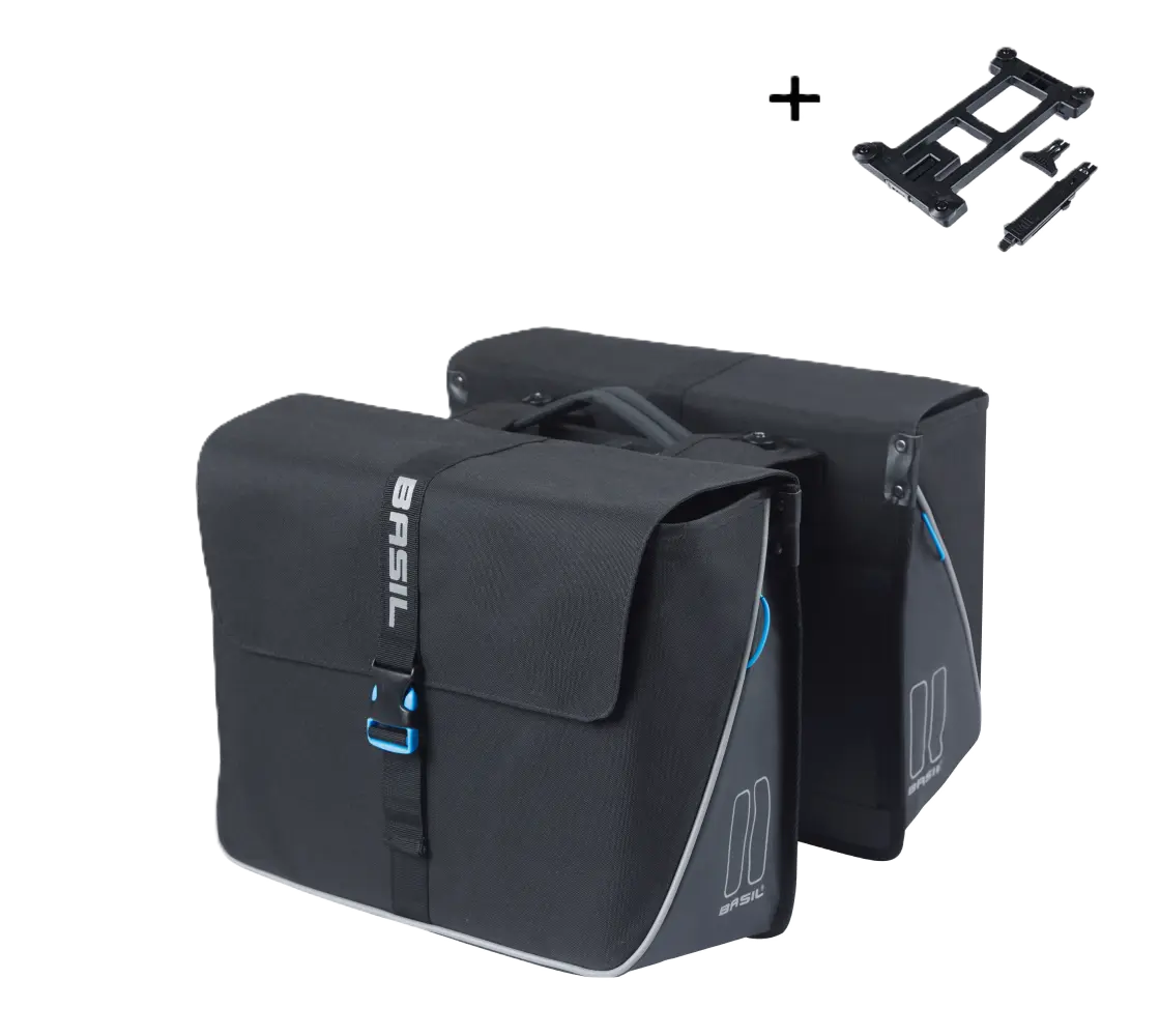 Basil Forte - dubbele fietstas MIK - 35 liter - zwart