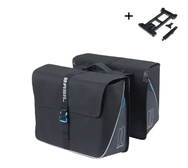 Basil Forte - dubbele fietstas MIK - 35 liter - zwart