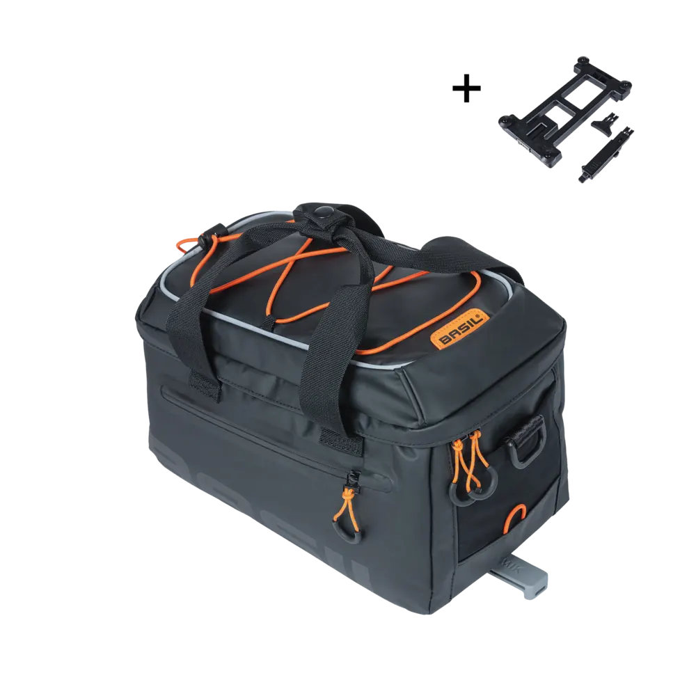 Basil Miles Tarpaulin - bagagedragertas MIK - 7 liter - zwart/oranje