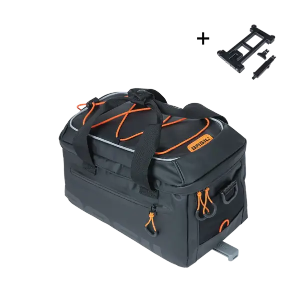 Basil Miles Tarpaulin - bagagedragertas MIK - 7 liter - zwart/oranje