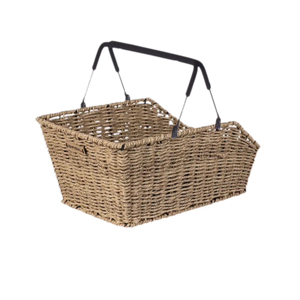 Basil Cento Rattan Look MIK - fietsmand - achterop - inclusief MIK systeem - bruin