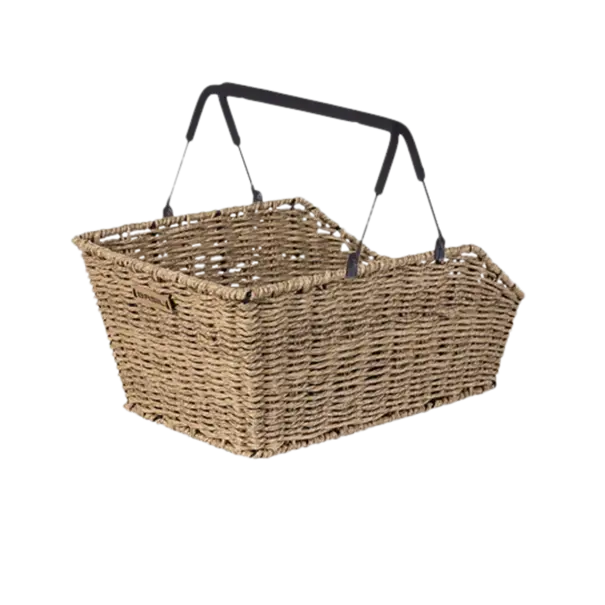 Basil Cento Rattan Look MIK - fietsmand - achterop - inclusief MIK systeem - bruin