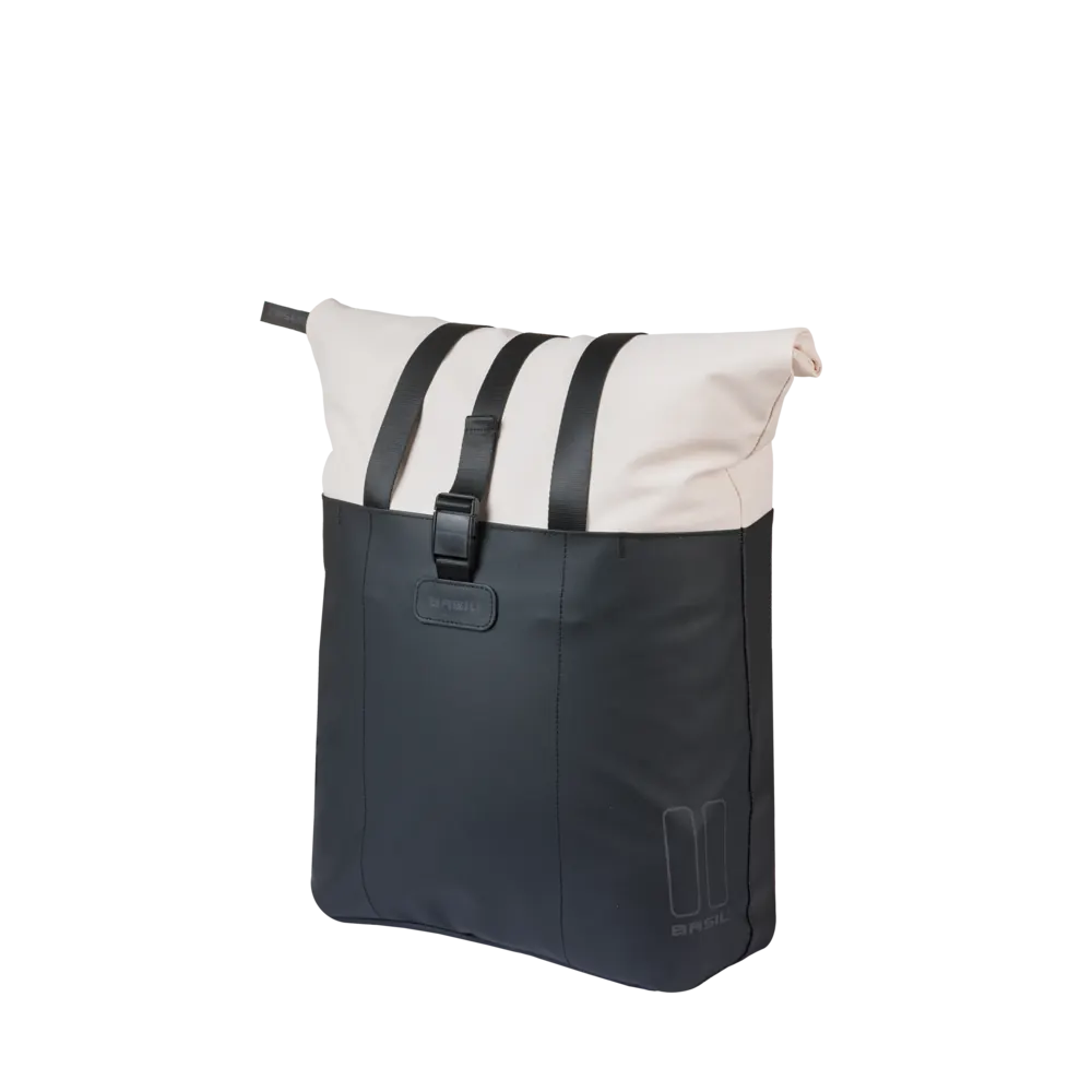 Basil Vive - bicycle shopper MIK Hooks - 15-20L - gebroken wit/zwart