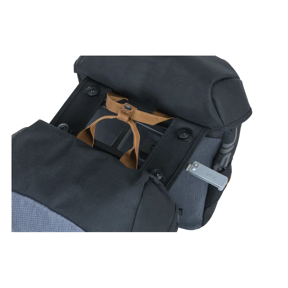 Basil Miles - dubbele fietstas MIK - 34 liter - grijs/zwart
