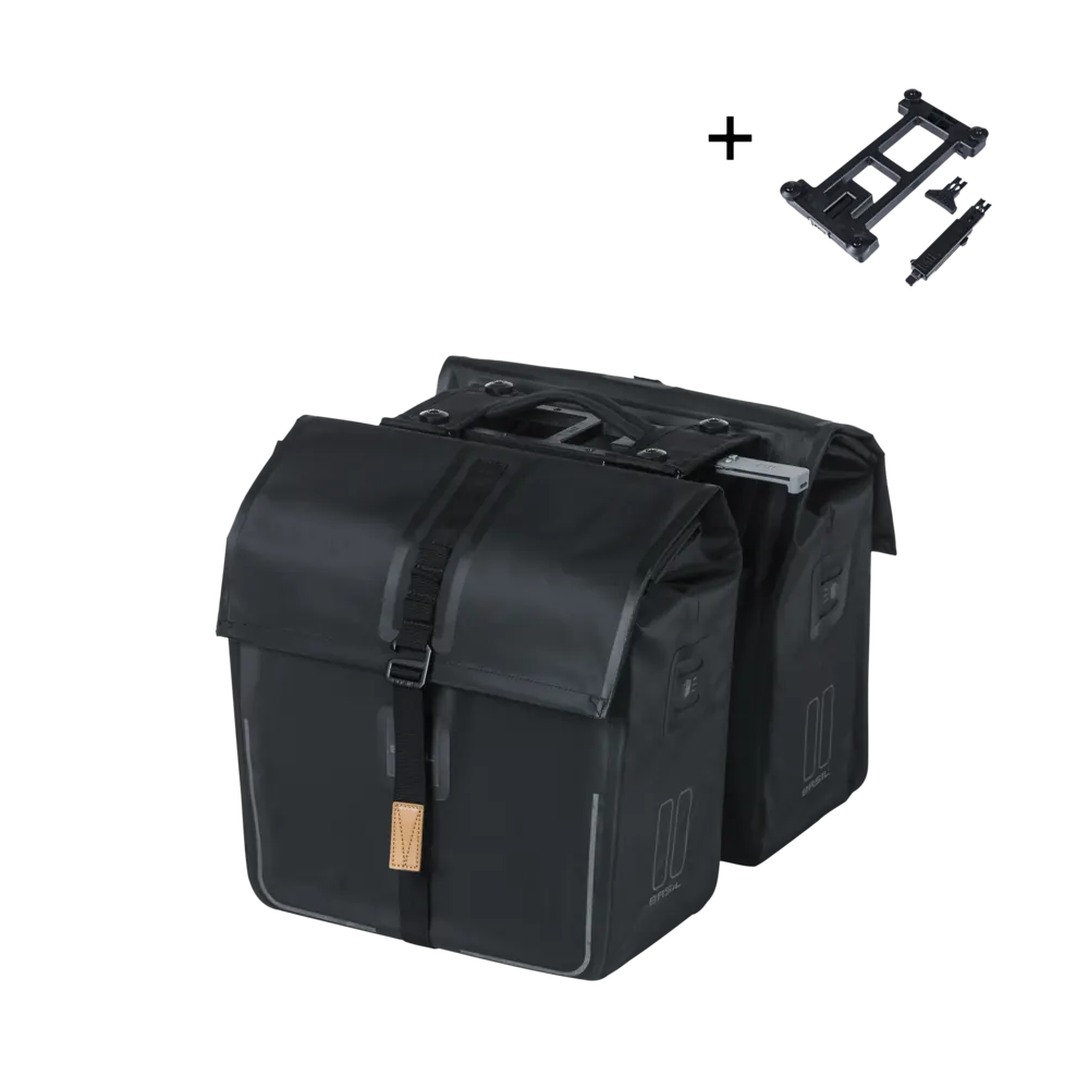 Basil Urban Dry – dubbele fietstas MIK – 50 liter - zwart