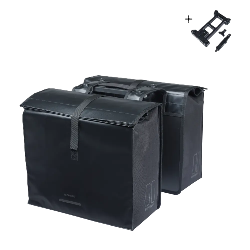 Basil Urban Load Pro - dubbele fietstas MIK - 50-64L - zwart