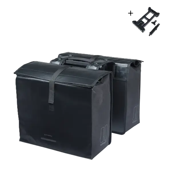 Basil Urban Load Pro - dubbele fietstas MIK - 50-64L - zwart