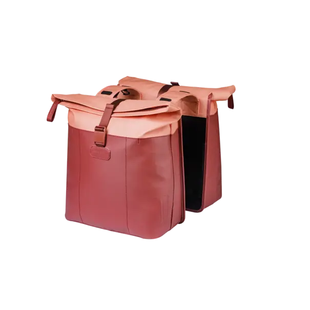 Basil Vive - dubbele fietstas - 28-35L - bordeaux/roze