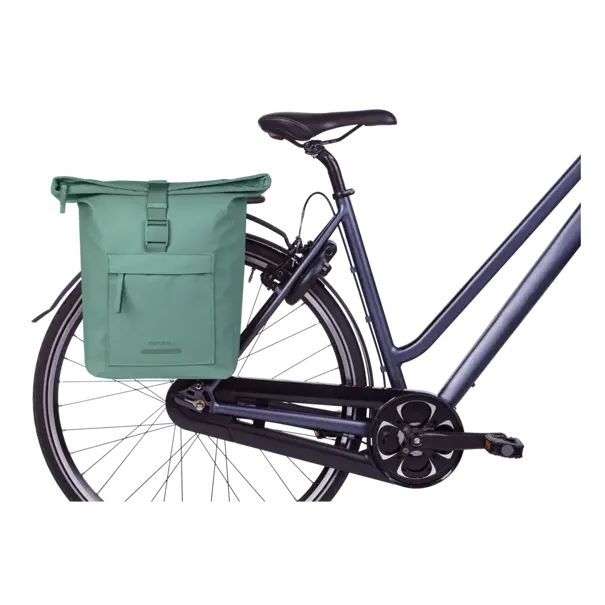 Basil Brooklyn - dubbele fietstas MIK - 41L - zilvergroen