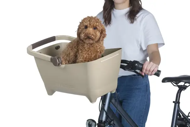 Basil Buddy KF - hondenfietsmand - voorop - biscotti bruin